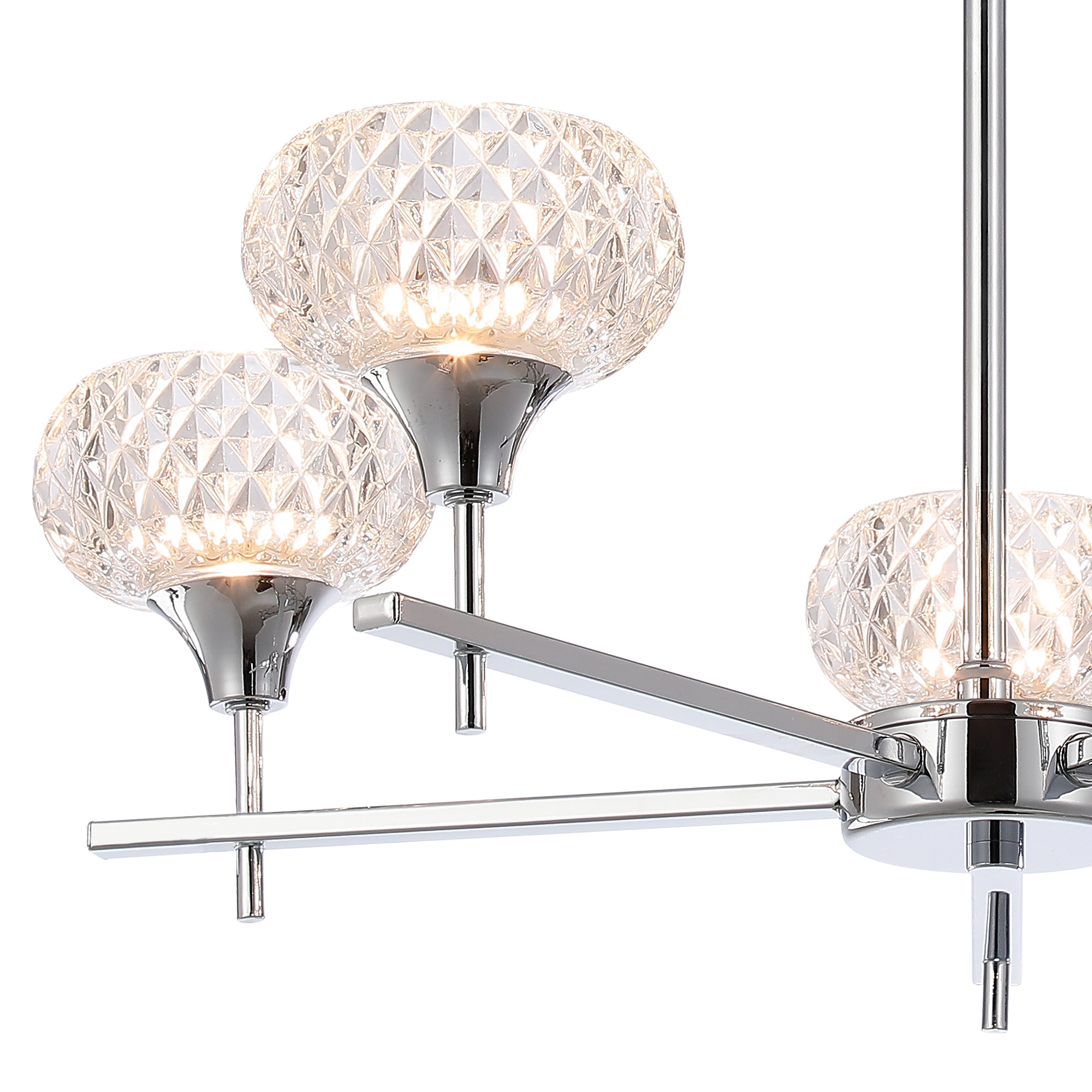 Aria Glass Fixed Pendant 5 Light IP44 Polished Chrome D0847CH  Deco Aria